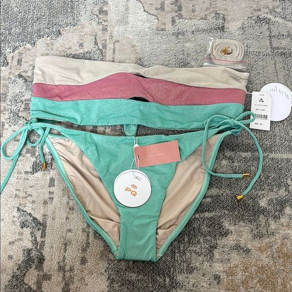 PQ Swim Mint Green Bikini Bottoms with Side-Tie Strings - Picture 1 of 13